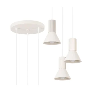 Hanglamp Estria zolder van  – 3 lichtbronnen – L.30 x H.120 cm – beige