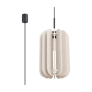 Hanglamp Mula modern van  – 1 lichtbronnen – L.27 x H.165 cm – beige/zwart