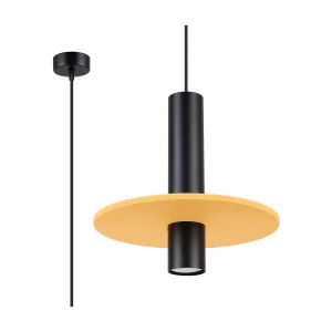 Hanglamp Pelta modern van – 1 lichtbronnen – L.30 x H.126 cm – geel/zwart Hanglamp Pelta modern van – 1 lichtbronnen – L.30 x H.126 cm – geel/zwart