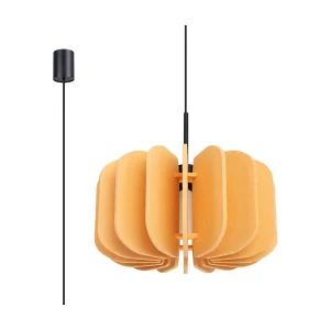 Hanglamp Mula modern van  – 1 lichtbronnen – L.45 x H.146 cm – geel/zwart