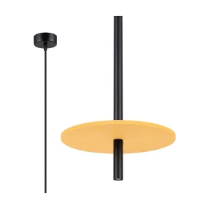 Hanglamp Feltro modern van – 1 lichtbronnen – L.30 x H.126 cm – geel/zwart Hanglamp Feltro modern van – 1 lichtbronnen – L.30 x H.126 cm – geel/zwart