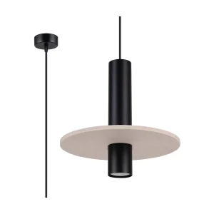 Hanglamp Pelta modern van – 1 lichtbronnen – L.30 x H.126 cm – beige/zwart Hanglamp Pelta modern van – 1 lichtbronnen – L.30 x H.126 cm – beige/zwart