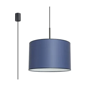Hanglamp Nevia minimalist van – 1 lichtbronnen – L.40 x H.137 cm – marineblauw/zwart Hanglamp Nevia minimalist van – 1 lichtbronnen – L.40 x H.137 cm – marineblauw/zwart