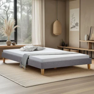 Gestoffeerd bed 120×200 cm grijs Gestoffeerd bed 120×200 cm grijs
