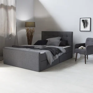 Gestoffeerd bed 140×200 cm grijs Gestoffeerd bed 140×200 cm grijs