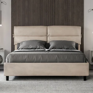 Gestoffeerd Bed 160×190 met opbergruimte microvezel zand Nandy Gestoffeerd Bed 160×190 met opbergruimte microvezel zand Nandy