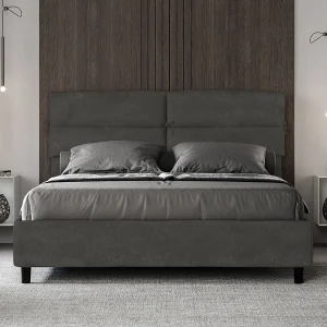 Gestoffeerd Bed 160×190 met opbergruimte microvezel grijs Nandy Gestoffeerd Bed 160×190 met opbergruimte microvezel grijs Nandy