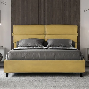 Gestoffeerd Bed 160×190 met opbergruimte microvezel oker Nandy Gestoffeerd Bed 160×190 met opbergruimte microvezel oker Nandy