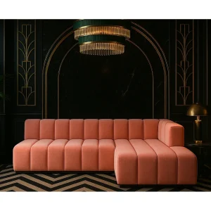 Hoekbank GRAND L, 295 cm, stof Salvador, roze, rechterzijde