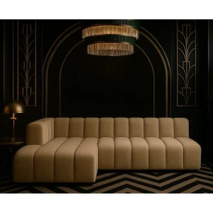 Hoekbank GRAND L, 295 cm, stof Salvador, beige, linkerzijde
