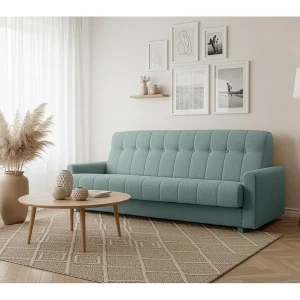 Herbi slaapbank, voor in de woonkamer, Herbi-stof, blauw Herbi slaapbank, voor in de woonkamer, Herbi-stof, blauw