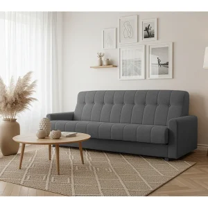 Herbi slaapbank, voor de woonkamer, Herbi-stof, donkergrijs Herbi slaapbank, voor de woonkamer, Herbi-stof, donkergrijs