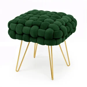 Gestoffeerde Fluwelen Poef DOTTY 38 cm / Vierkante Poef met Gouden Poten / Stijlvolle Kruk / Kaptafelkruk / Halstoel / Woonkamerstoel / Flesgroen Gestoffeerde Fluwelen Poef DOTTY 38 cm / Vierkante Poef met Gouden Poten / Stijlvolle Kruk / Kaptafelkruk / Halstoel / Woonkamerstoel / Flesgroen