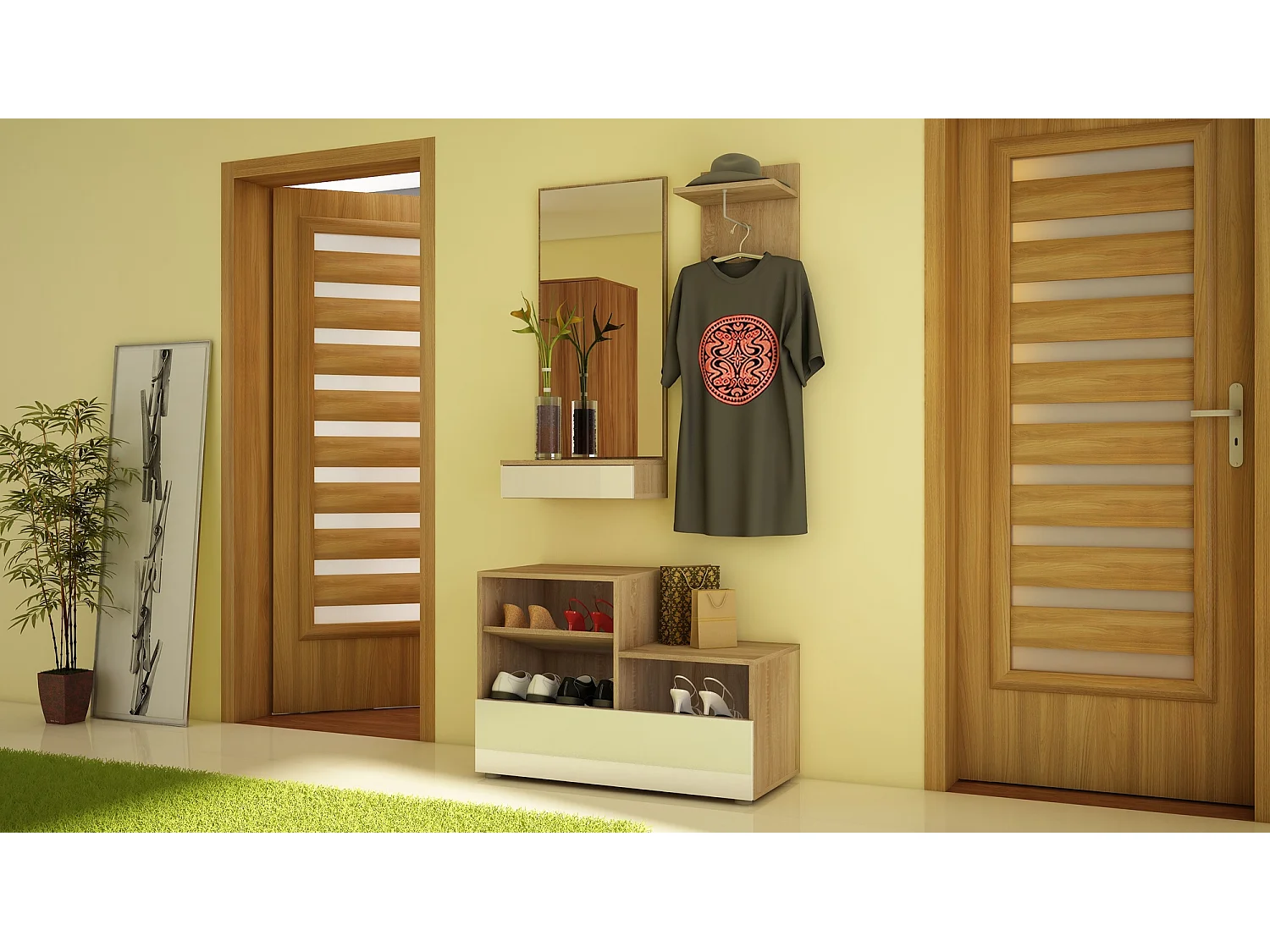 Halmeubel City sonoma licht eiken / hoogglans wit 90 cm