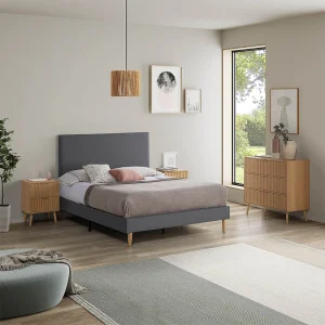 Grijze donkere gestoffeerde basis Aura 140×190 cm Grijze donkere gestoffeerde basis Aura 140×190 cm