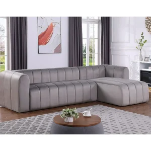 Hoekbank meubel bank velours fluweel "Victor Hugo" – 3 zits – Grijs Hoekbank meubel bank velours fluweel "Victor Hugo" – 3 zits – Grijs