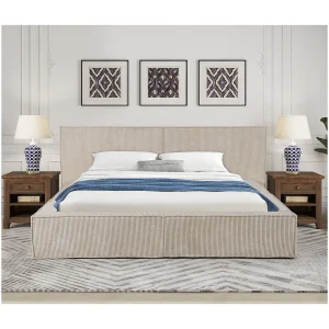 Luxe Fluwelen Gestoffeerd Opbergbed "Courchevel" – Beige 180 x 200 cm Luxe Fluwelen Gestoffeerd Opbergbed "Courchevel" – Beige 180 x 200 cm