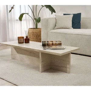Harbor" houten salontafel – 120 x 45 x 30 cm – Travertin Harbor" houten salontafel – 120 x 45 x 30 cm – Travertin