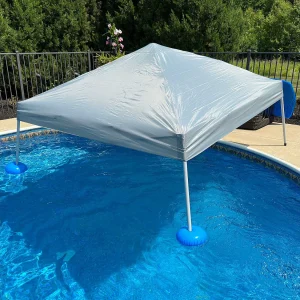 GRAN drijvende zwembadpaviljoen van 300 cm x 300 cm met PVC-drijvers en draagtas, grijs GRAN drijvende zwembadpaviljoen van 300 cm x 300 cm met PVC-drijvers en draagtas, grijs