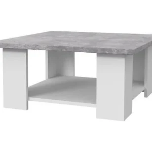 Hedendaagse witte en lichte betonnen salontafel, Pilvi, L67 cm Hedendaagse witte en lichte betonnen salontafel, Pilvi, L67 cm