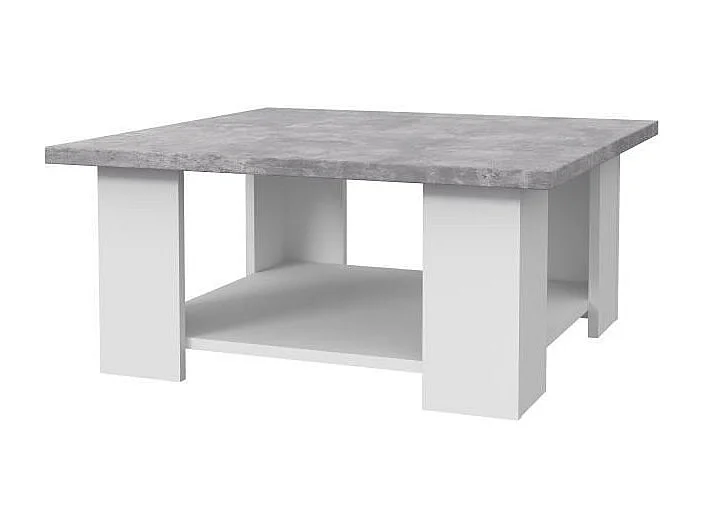 Hedendaagse witte en lichte betonnen salontafel, Pilvi, L67 cm