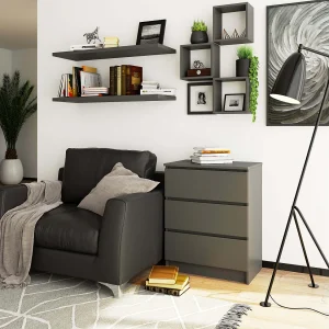 Ladekast K60 met 3 Lades / AKORD Furniture Factory / Grafietgrijs / 60 x 77 x 40 cm Ladekast K60 met 3 Lades / AKORD Furniture Factory / Grafietgrijs / 60 x 77 x 40 cm