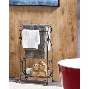 Handdoekenrek zwart 49 x 91 cm LINARES Handdoekenrek zwart 49 x 91 cm LINARES