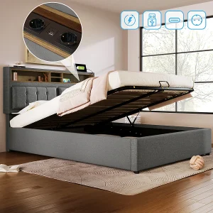 Gestoffeerd bed 140×200 met USB-C, opbergruimte, linnenhoes (zonder matras) Gestoffeerd bed 140×200 met USB-C, opbergruimte, linnenhoes (zonder matras)