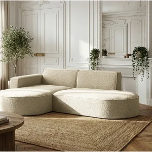 Hoekbank Parma Studio, voor de woonkamer, stof Quelle, links, beige (06) Hoekbank Parma Studio, voor de woonkamer, stof Quelle, links, beige (06)