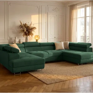 Hoekbank Falio U2, stof Noel, groen (20)