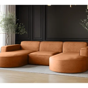 Hoekbank Parma Studio U, voor de woonkamer, stof Salvador, oranje (15) Hoekbank Parma Studio U, voor de woonkamer, stof Salvador, oranje (15)