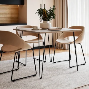 HAIRPIN tafel 90 x 90 cm voor keuken, woonkamer, eetkamer Grijs HAIRPIN tafel 90 x 90 cm voor keuken, woonkamer, eetkamer Grijs