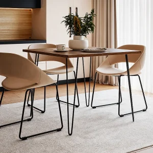 HAIRPIN tafel 90 x 90 cm voor keuken, woonkamer, eetkamer Chocolade eiken HAIRPIN tafel 90 x 90 cm voor keuken, woonkamer, eetkamer Chocolade eiken