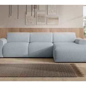 Hoekbank – ottomane rechts – lichtgrijs – bouclé – BOUVI Hoekbank – ottomane rechts – lichtgrijs – bouclé – BOUVI