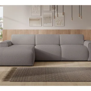 Hoekbank – ottomane links – taupe – bouclé – BOUVI Hoekbank – ottomane links – taupe – bouclé – BOUVI