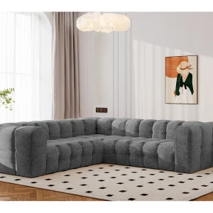 Hoekbank corner met stiksels BALOO, chenille stof Arena, Antraciet Hoekbank corner met stiksels BALOO, chenille stof Arena, Antraciet