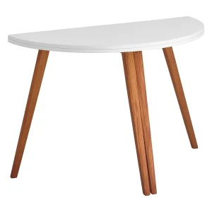 Halfronde uitschuifbare eettafel 110 cm Mawi Wit