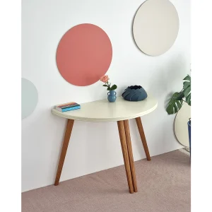 Halfronde uitschuifbare eettafel 110 cm Mawi Krijtwit