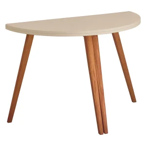 Halfronde uitschuifbare eettafel 120 cm Mawi Bruin Beige