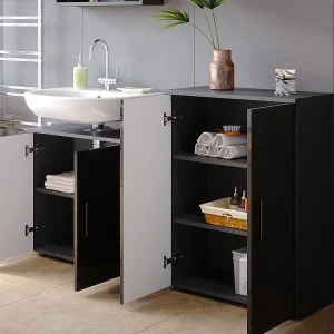 Halfhoge kast antraciet hoogglans 60x30x81 irma Halfhoge kast antraciet hoogglans 60x30x81 irma