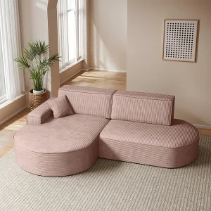 Hoekbank Modena Pro – comfort en stijl in een moderne designstof Poso Rosa Links