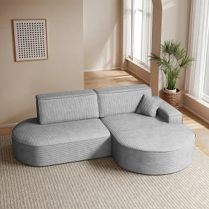 Hoekbank Modena Pro – comfort en stijl in een moderne designstof Poso Silver Rechts