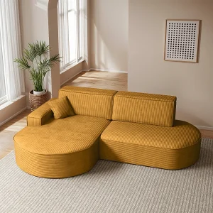 Hoekbank Modena Pro – Comfort en stijl in een modern design stof Poso mosterdkleur Links Hoekbank Modena Pro – Comfort en stijl in een modern design stof Poso mosterdkleur Links