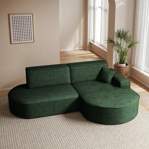 Hoekbank Modena Pro – Comfort en stijl in een moderne designstof Poso Green Rechts