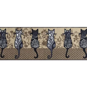 Geweven rechthoekige deurmat 50×75 cm dierenmotief bruin, anti-mijt, UV-bestendig, Oeko-Tex, polyester