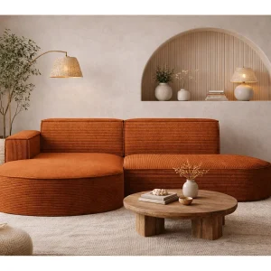 Hoekbank Designer MODENA STUDIO stof Dik koord Poso Brick Links