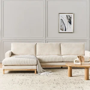 Hoekbank SIGGARD Corduroy Lichtbeige 4-zitter Rechterzijde