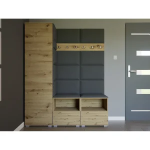 Halcombinatie Nela II – 150 cm – Artisan Eiken – Trinity 15 – Donkergrijs