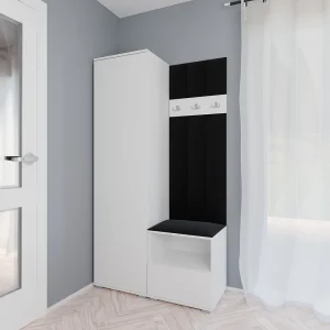 Halcombinatie Nela I LUX – 100 cm – Mat Wit – Trinity 16 – Zwart