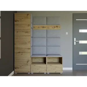Halcombinatie Nela II – 150 cm – Artisan Eiken – Trinity 32 – Lichtgrijs